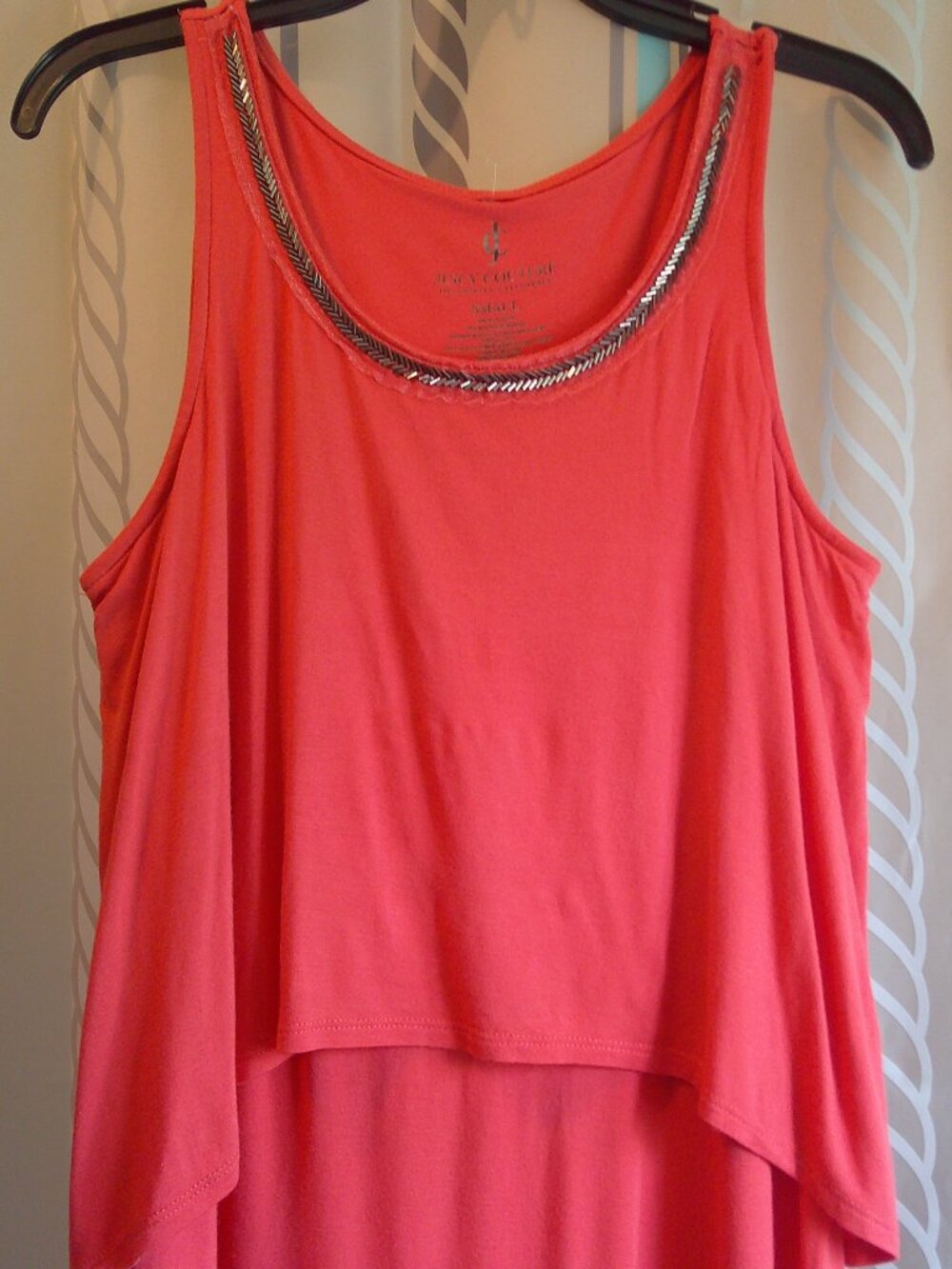 NEW "Juicy Couture" Cascade Split Back DRESS Glitz Neckline/Sleeveless Woman S